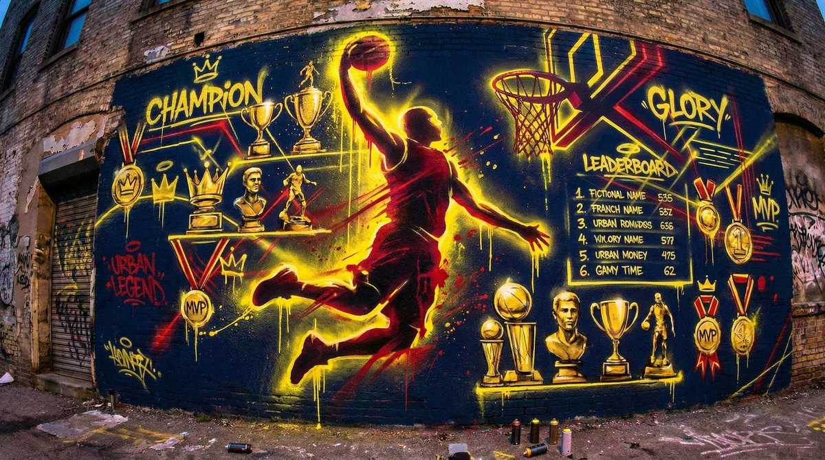XCSport | BASKET-ZONE荣誉墙合作伙伴涂鸦Logo墙